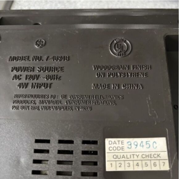 GE General Electric Model 7-4634B Vintage Clock Radio *Works* - Picture 8 of 8